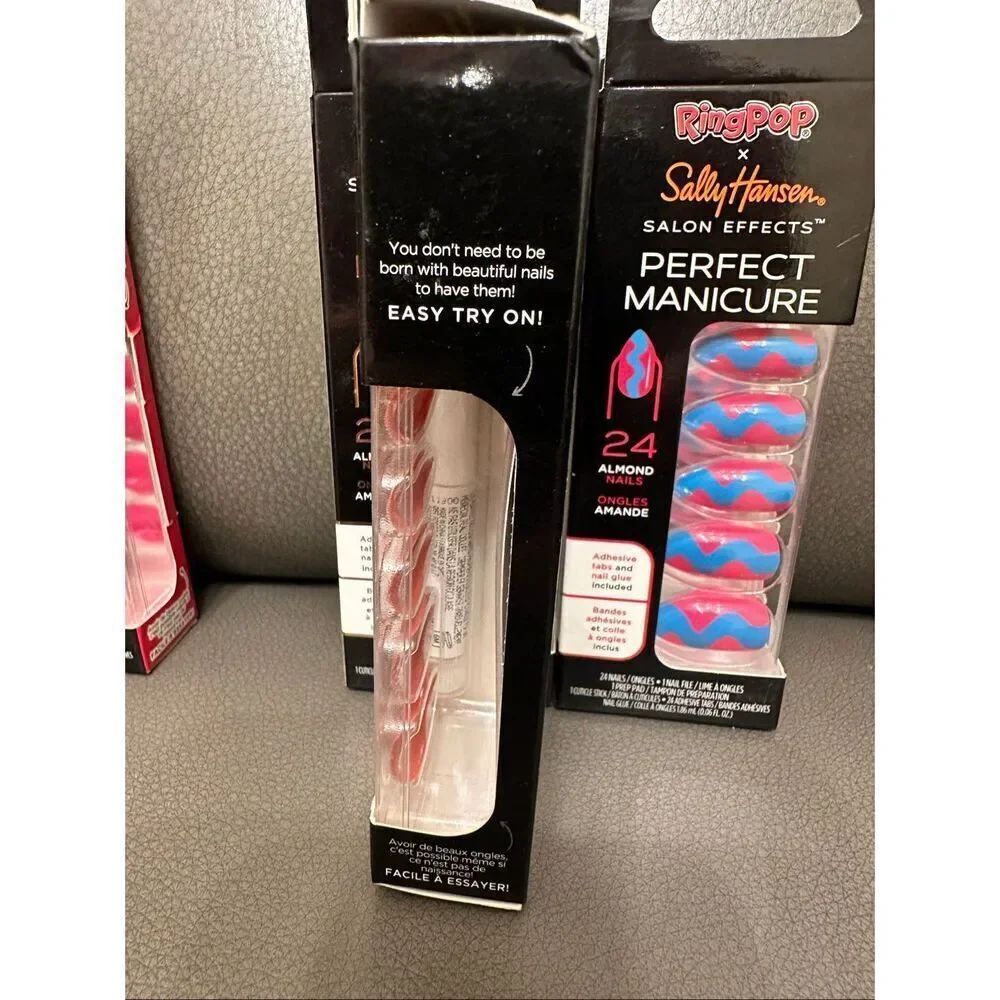 Sally Hansen 6 Sets of Almond Shaped Press On Nails New